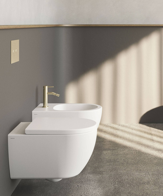 Bidet sospeso in ceramica Bianco opaco - Arc