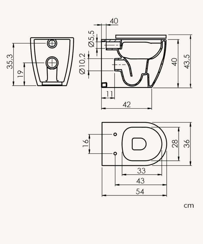 WC a pavimento con sedile incluso Nero opaco - Arc