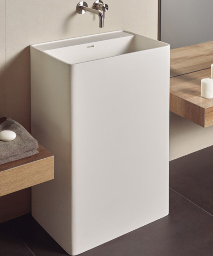 Lavabo a colonna moderno Cabanes - Bianco - small