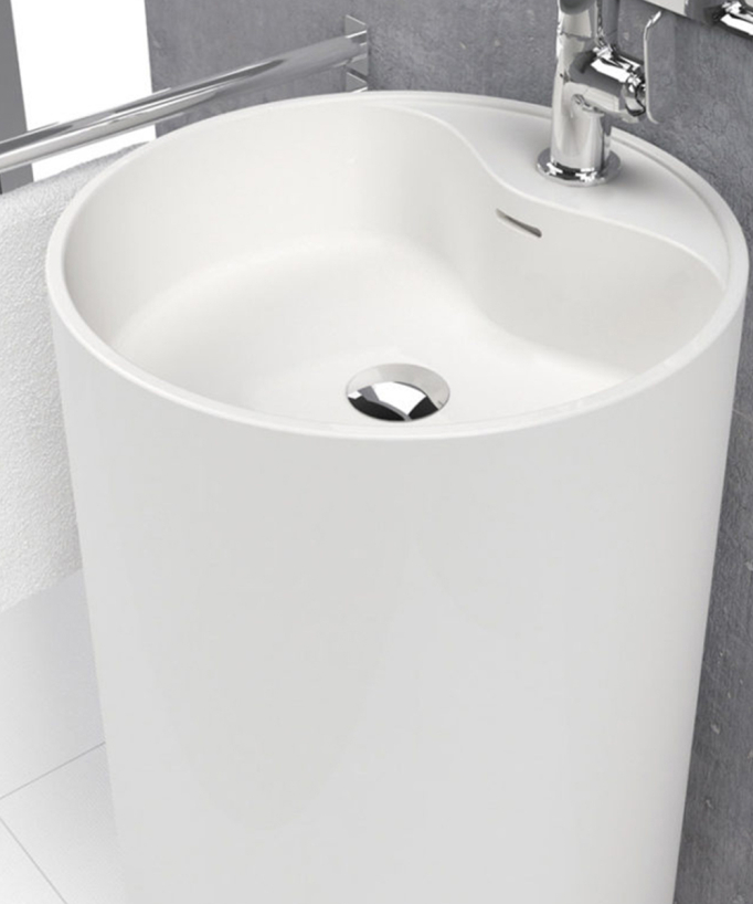 Lavabo a colonna moderno Vistabella - Bianco Ø45 cm