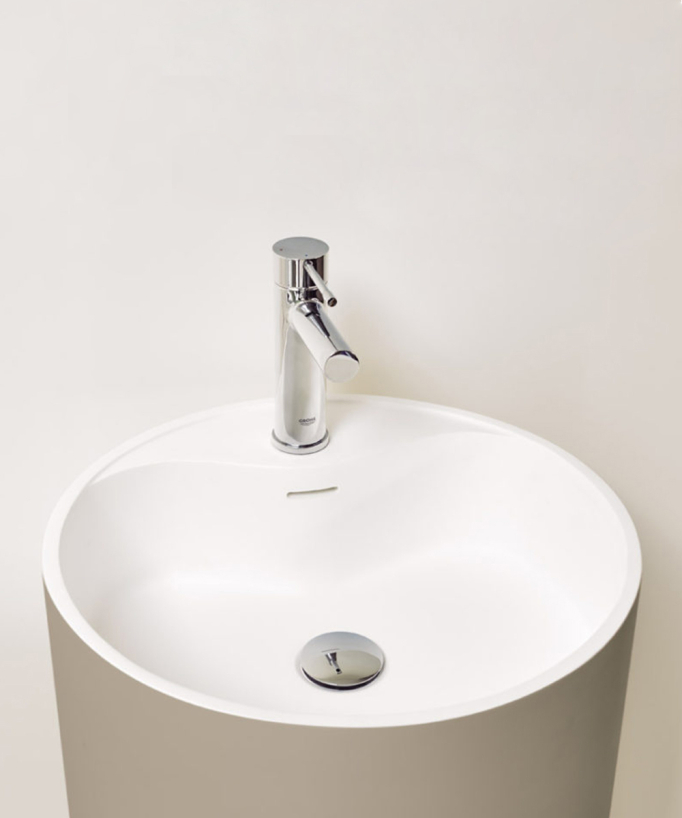 Lavabo a colonna moderno Vistabella - Bianco Ø45 cm
