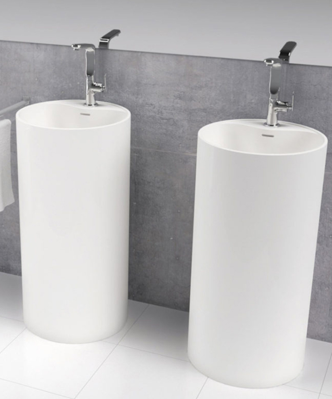Lavabo a colonna moderno Vistabella - Bianco Ø45 cm - small