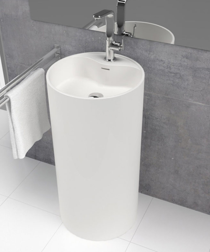 Lavabo a colonna moderno Vistabella - Bianco Ø45 cm