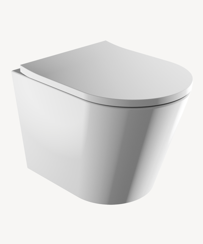 Tampa - WC sospeso con sedile soft-close Bianco lucido - small