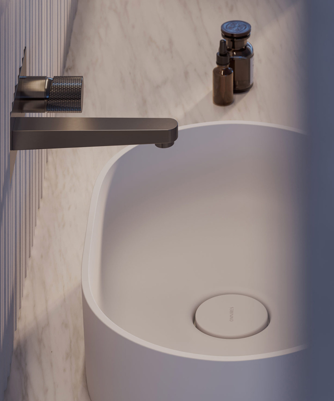 Ovo - Lavabo da appoggio Bianco opaco