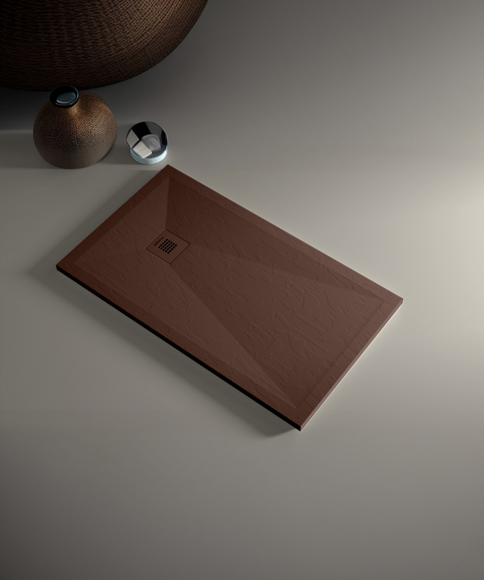 Piatto doccia cioccolato effetto ardesia Stone Plus