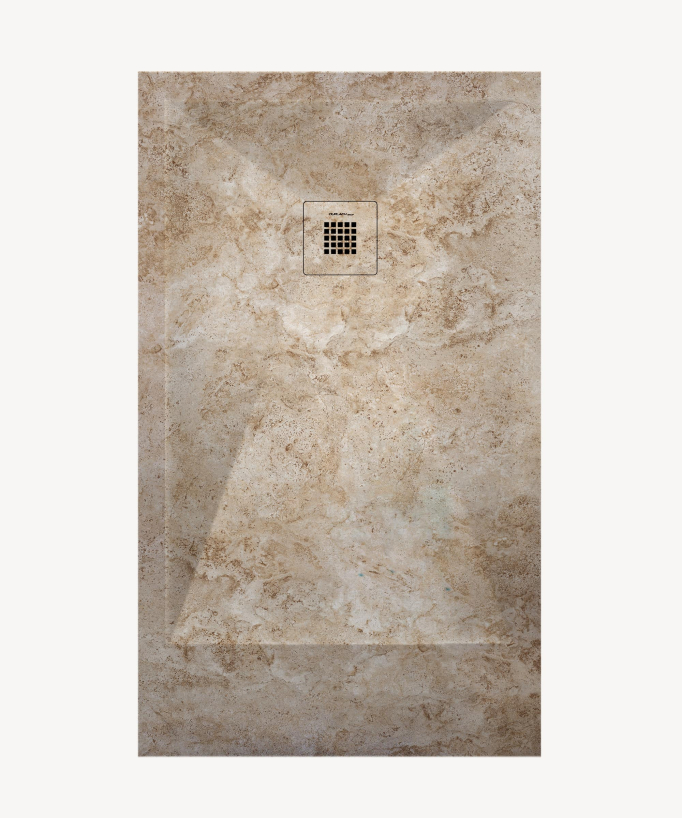 Piatto doccia Gres, finitura Lisse Stone 3D, griglia colorata