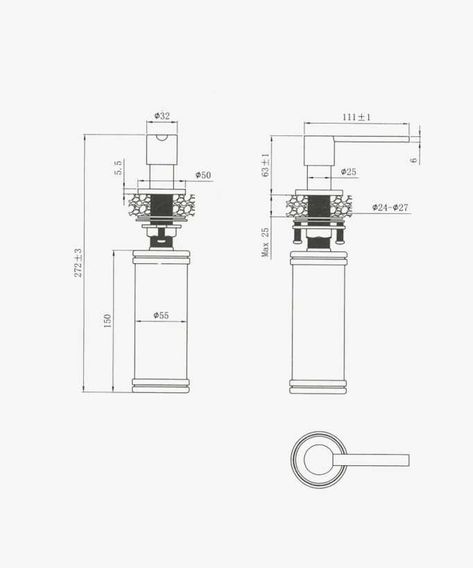 Dispenser sapone in acciaio inox - oro rosa spazzolato