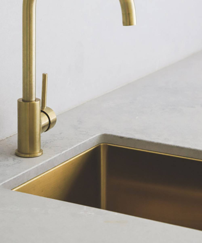 Lavello da cucina singolo 380 mm - ottone spazzolato - Balsa