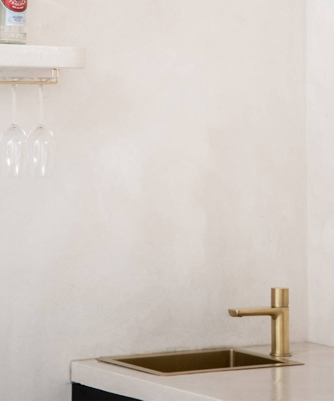 Lavello da cucina singolo 380 mm - ottone spazzolato - Balsa