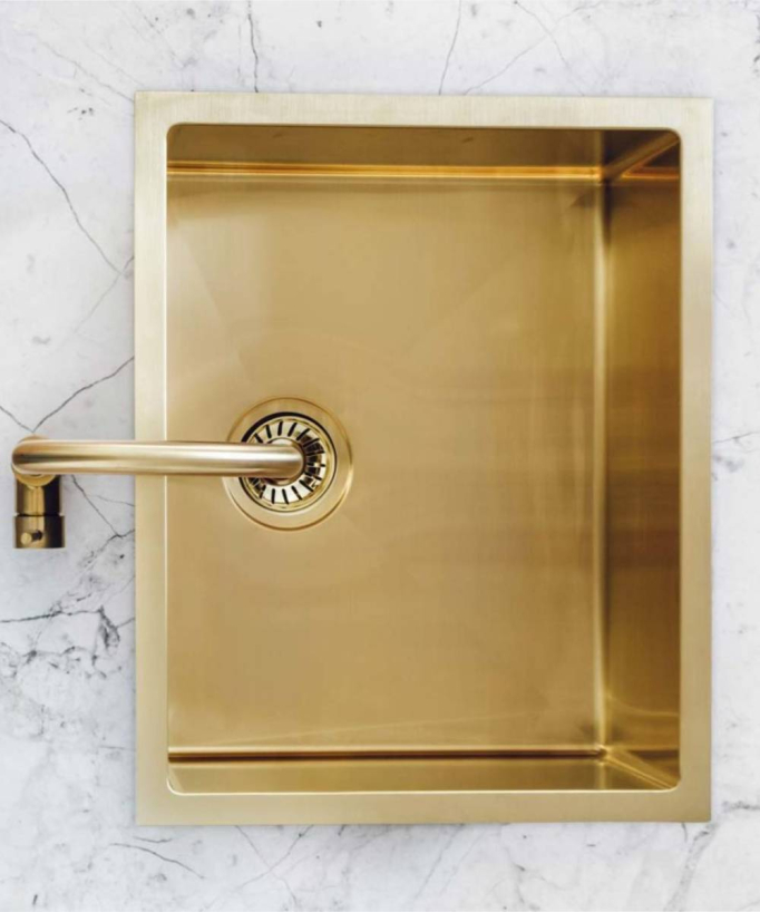 Lavello da cucina singolo 550 mm - ottone spazzolato - Ohia