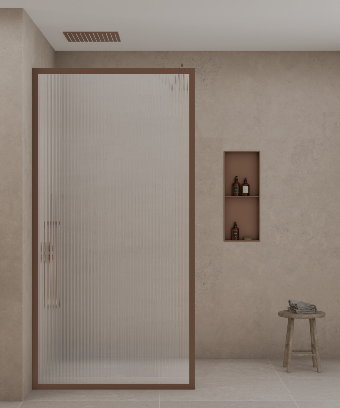 Nicchia doccia in acciaio inox 2 scomparti - oro rosa spazzolato