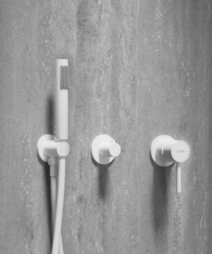 Kit doccia con soffione circolare Bianco - Corbeau
