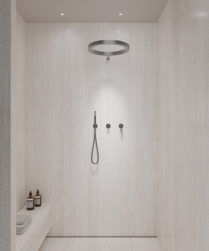 Kit doccia con soffione pioggia circolare - Corbeau