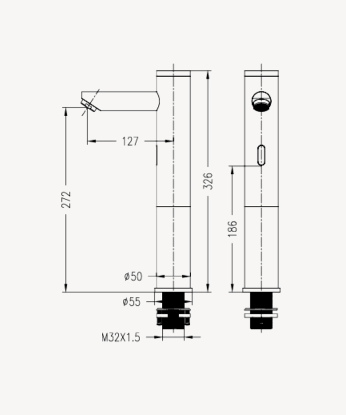Miscelatore lavabo alto automatico in ottone - Pula