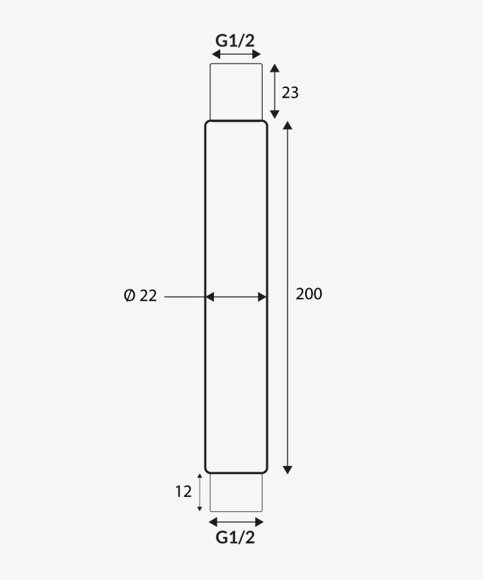 Braccio doccia a soffitto Gun metal - Corbeau
