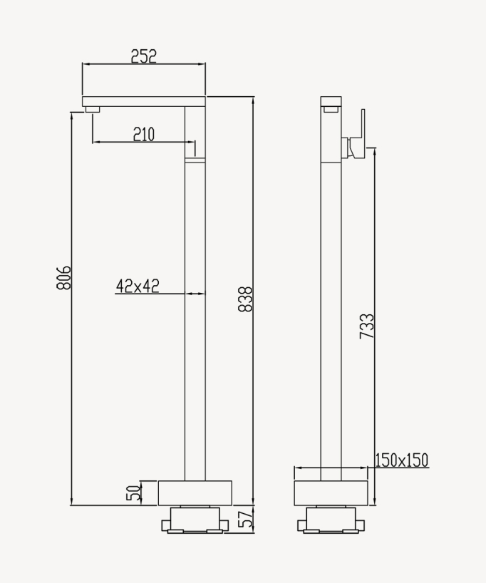 Miscelatore lavabo monocolonna Dorato spazzolato - Sirius