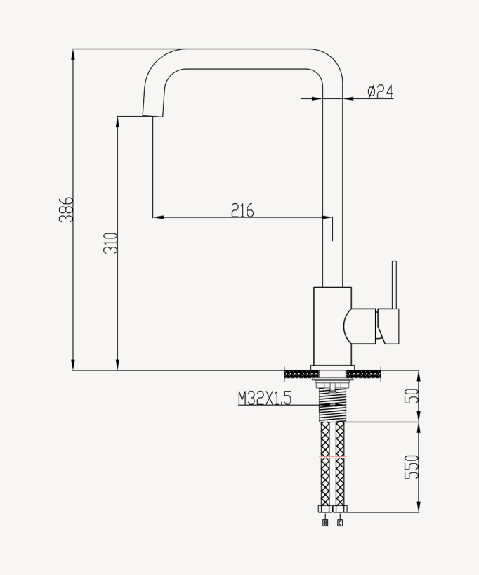 Miscelatore cucina Cromato - Corbeau