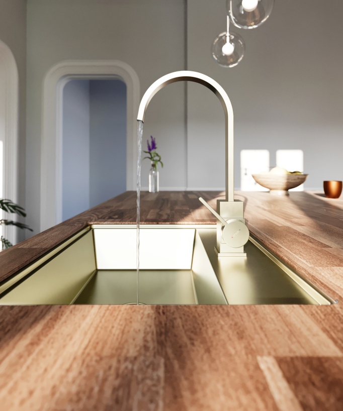 Miscelatore cucina Oro spazzolato - Fiumina