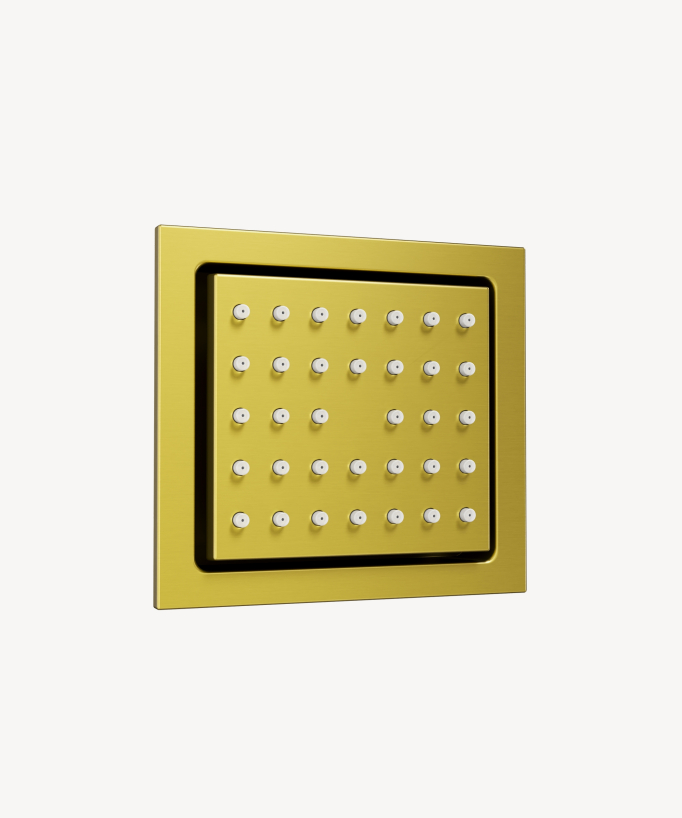 Cielo doccia termostatico incassato soffitto 500 mm, 3 getti corpo Oro - Sirius