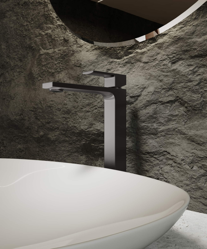Miscelatore lavabo rialzato gun metal - Sirius