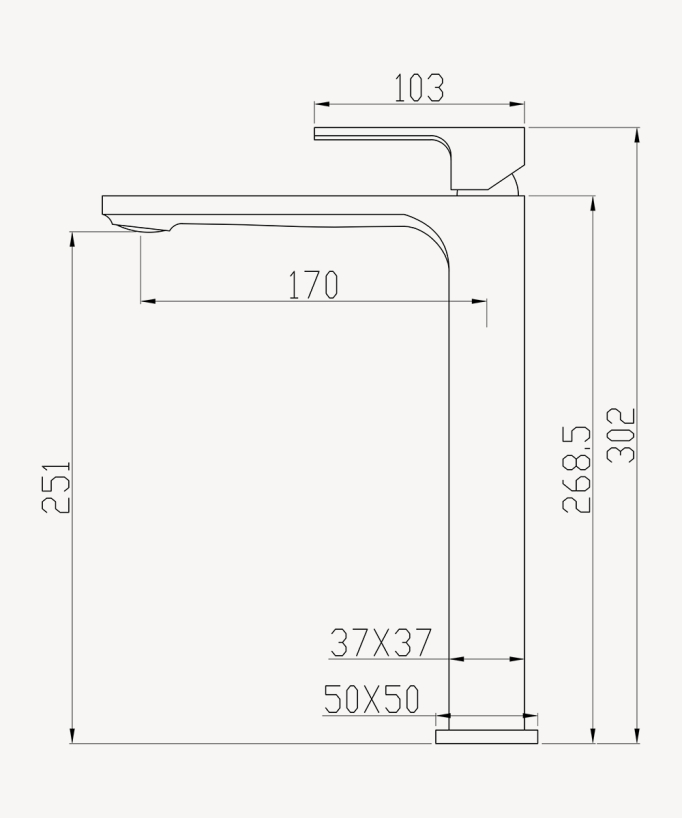 Miscelatore lavabo rialzato gun metal - Sirius