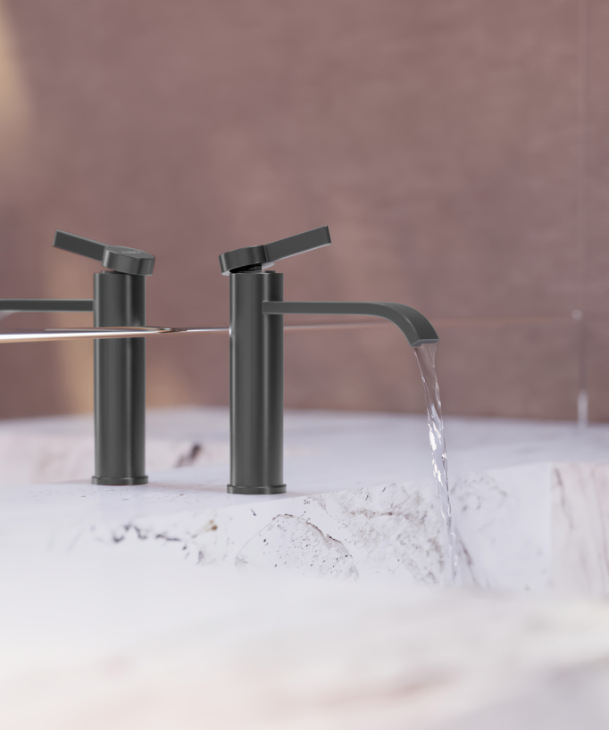 Miscelatore per lavabo Gun metal - Fiumina