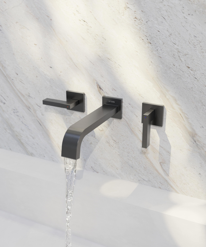 Rubinetto lavabo a parete Gun metal - Fiumina