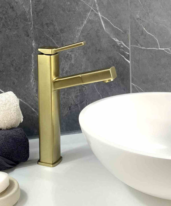 Rubinetto miscelatore lavabo con bocca estraibile - Graffias