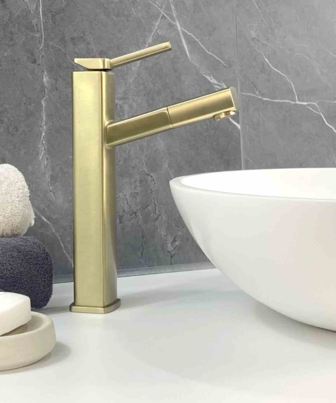 Rubinetto miscelatore lavabo con bocca estraibile - Graffias
