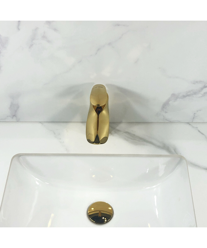 Miscelatore lavabo elegante in ottone dorato - Canopus