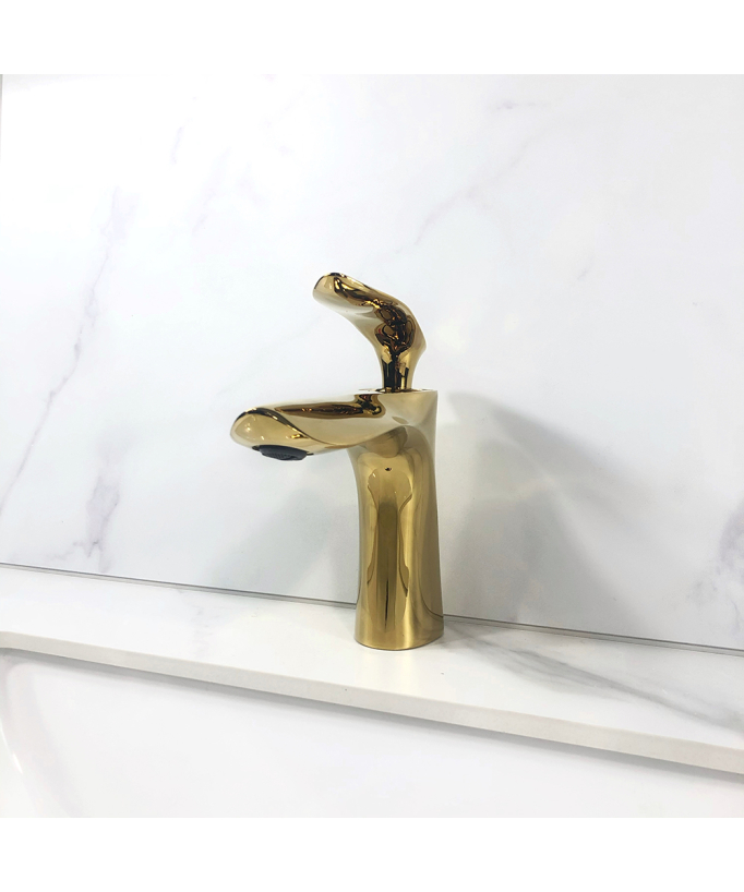 Miscelatore lavabo elegante in ottone dorato - Canopus