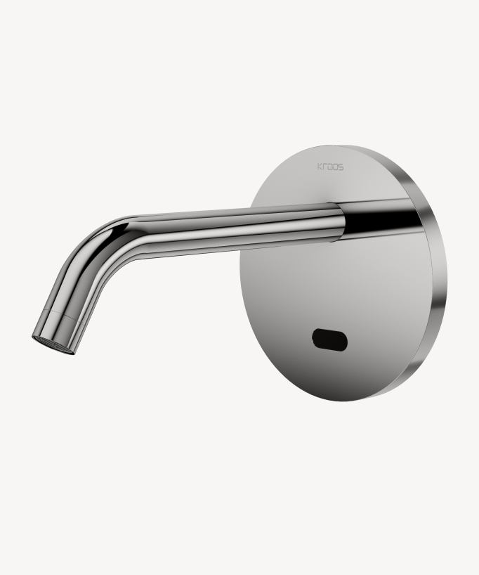 Rubinetto automatico a parete per lavabo con placca, acqua fredda – Corbeau