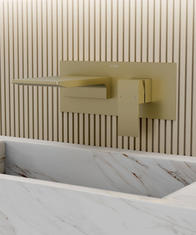 Miscelatore lavabo a parete a cascata - Thilia - small