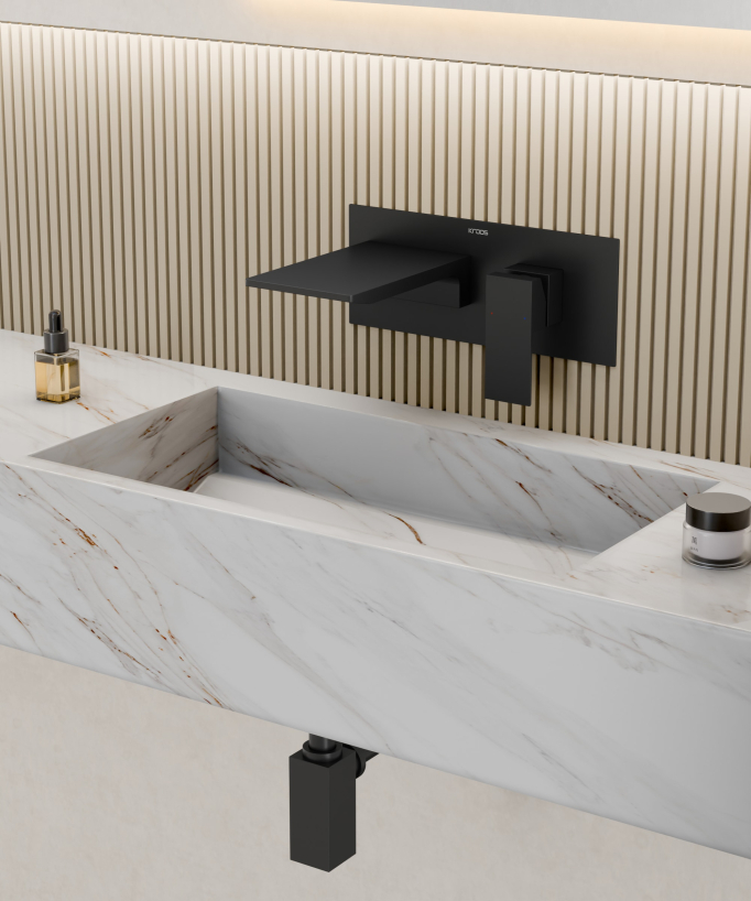 Miscelatore lavabo a parete a cascata - Thilia