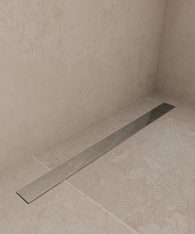 Canale doccia in acciaio inox Cromato - 80 cm
