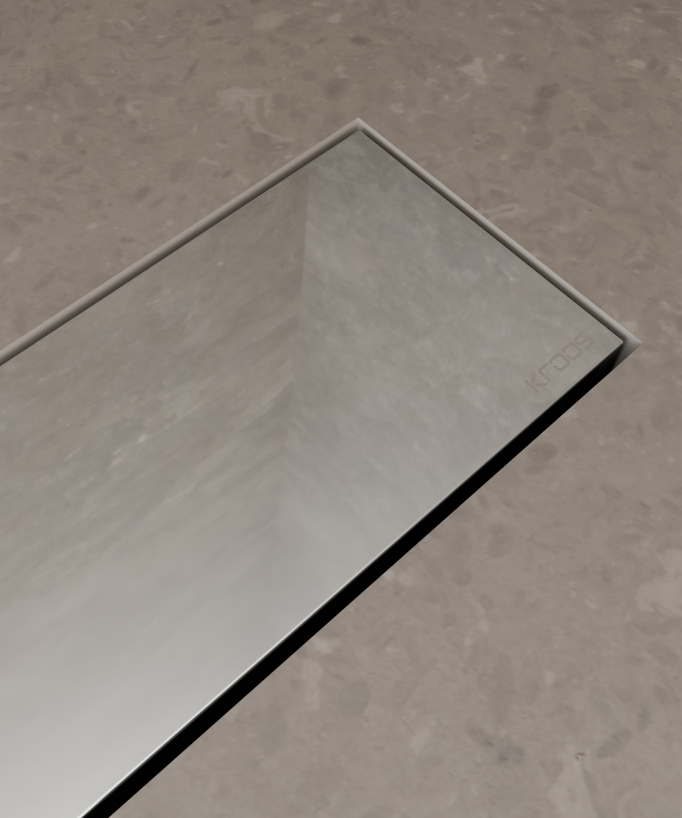 Canale doccia in acciaio inox Cromato - 80 cm