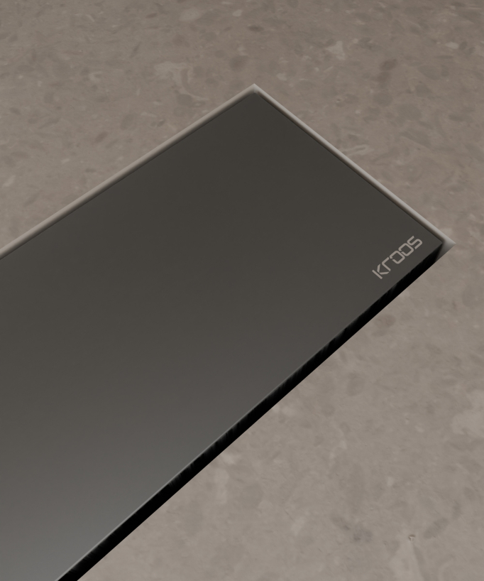 Canale doccia in acciaio inox Gunmetal - 100 cm