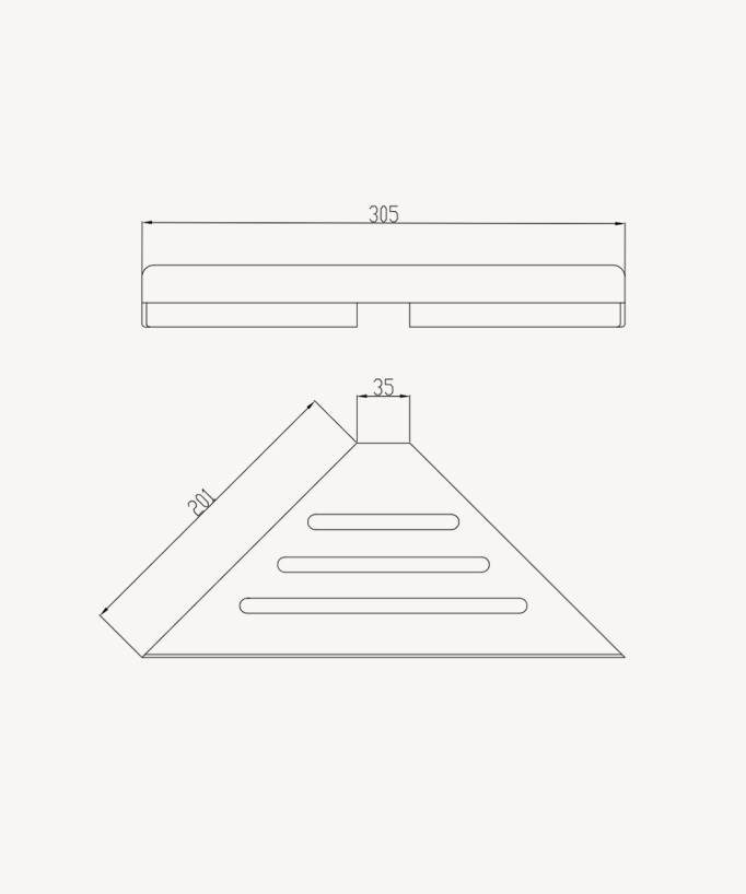 Mensola angolare inox - Nickel spazzolato