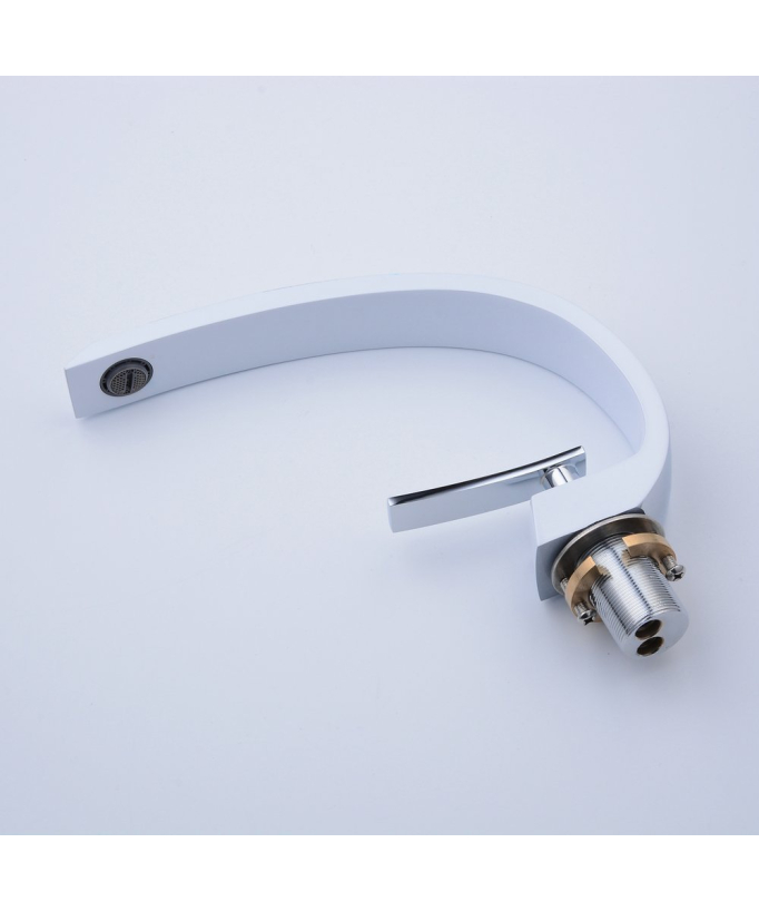 Rubinetto lavabo minimal bianco
