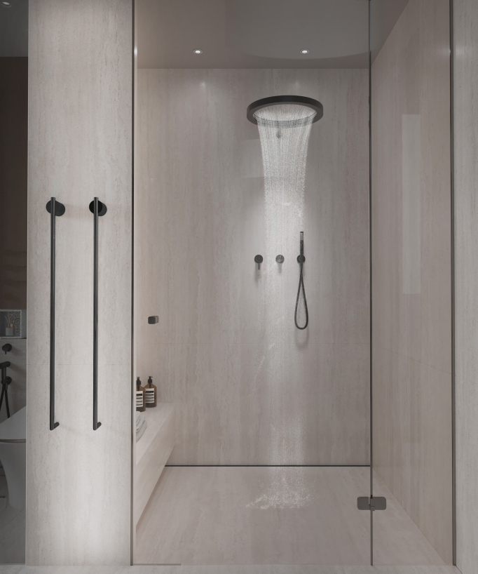 Scaldasalviette elettrico nero 2 barre