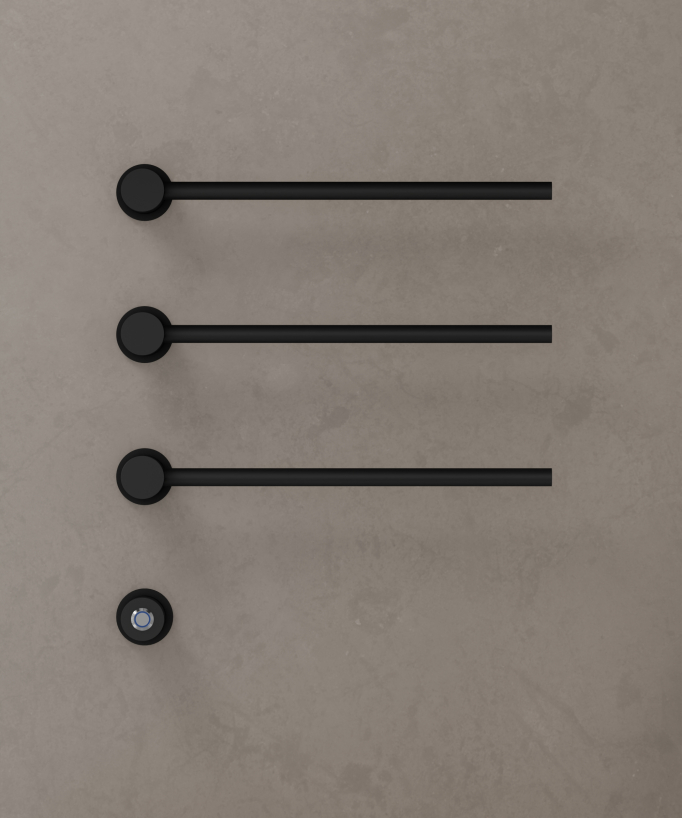 Scaldasalviette elettrico in acciaio inox da parete nero - small