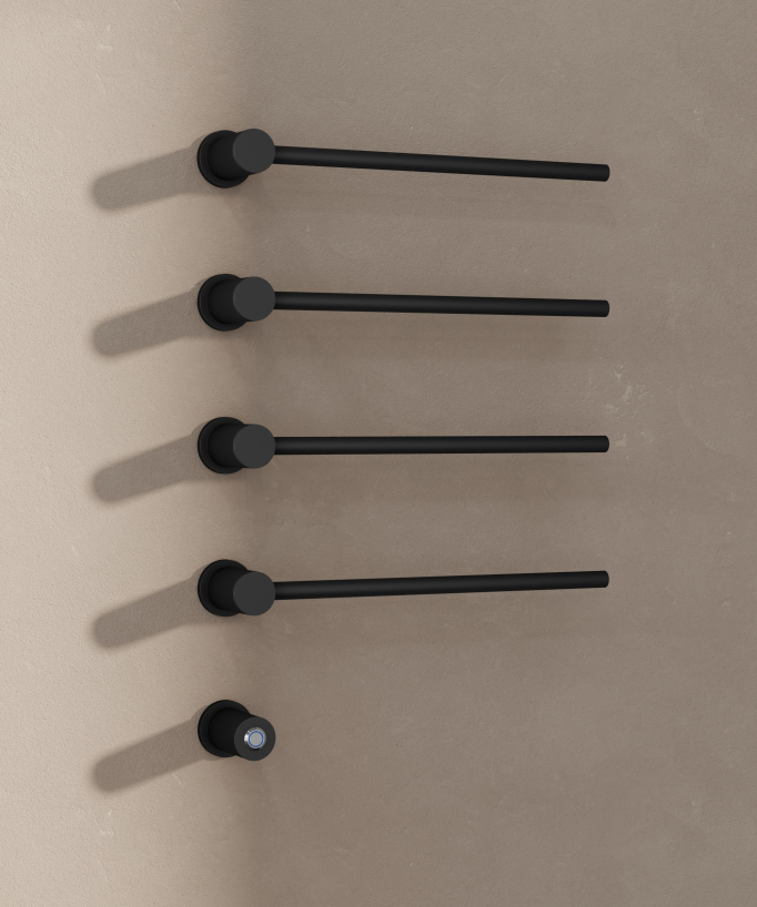 Scaldasalviette elettrico moderno 4 barre - nero