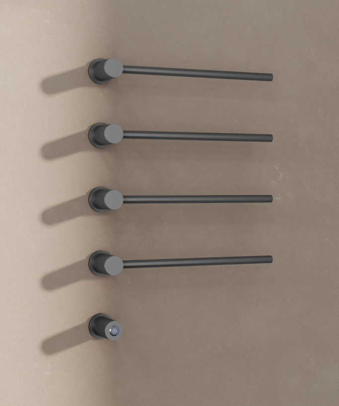 Scaldasalviette elettrico moderno 4 barre - gunmetal - small