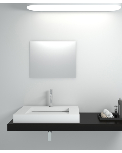 Lavabo rettangolare da appoggio in solid surface Bianco opaco - Likouala - small