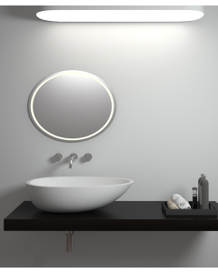 Lavabo ovale da appoggio in solid surface Bianco opaco - Nkayi - small