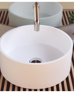 Lavabo da appoggio rotondo Lucena - Bianco Ø40 cm - small