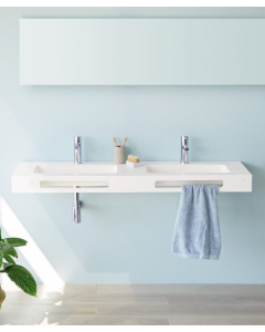 Doppio lavabo sospeso Cardiff Muro - small