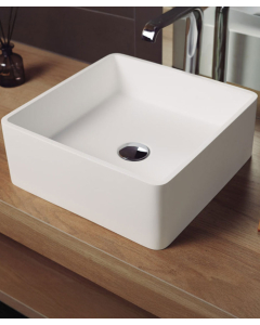 Lavabo quadrato moderno Artana - Bianco 40 cm - small