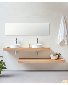 Piano lavabo sospeso Zero con portasalviette - small